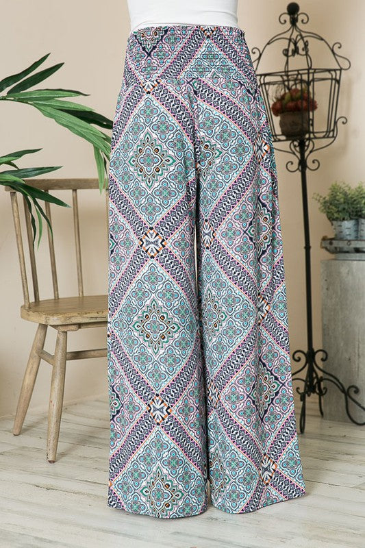 Smocked Wide Leg Pants-Charmful Clothing Boutique