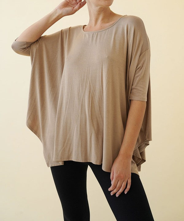 Bamboo Poncho Tunic-Charmful Clothing Boutique