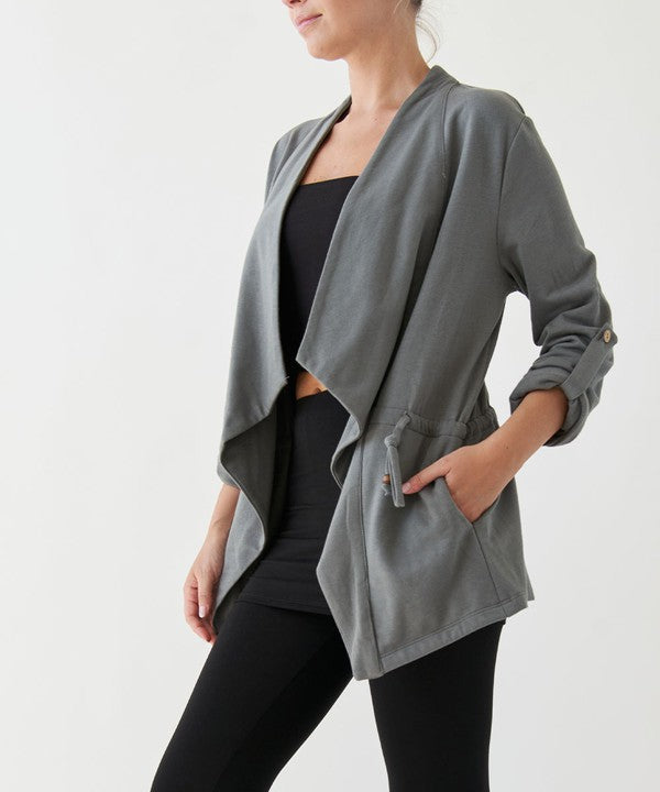 HEMP OPEN FRONT JACKET-Charmful Clothing Boutique