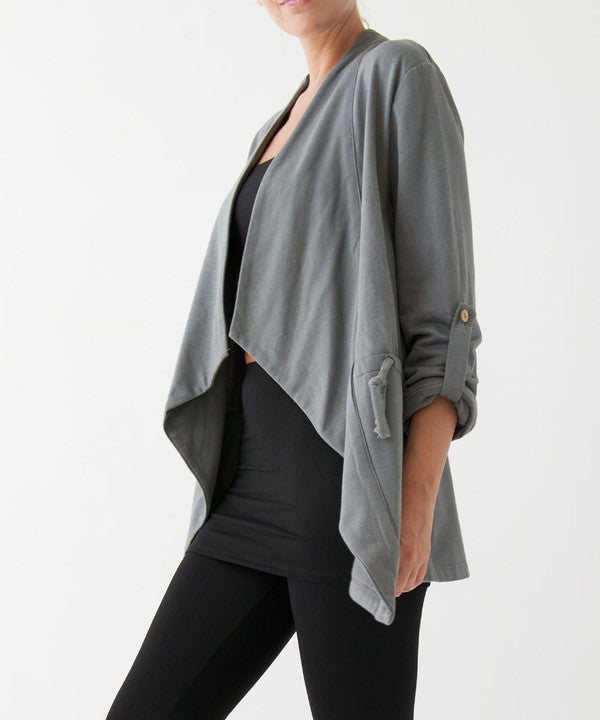 HEMP OPEN FRONT JACKET-Charmful Clothing Boutique