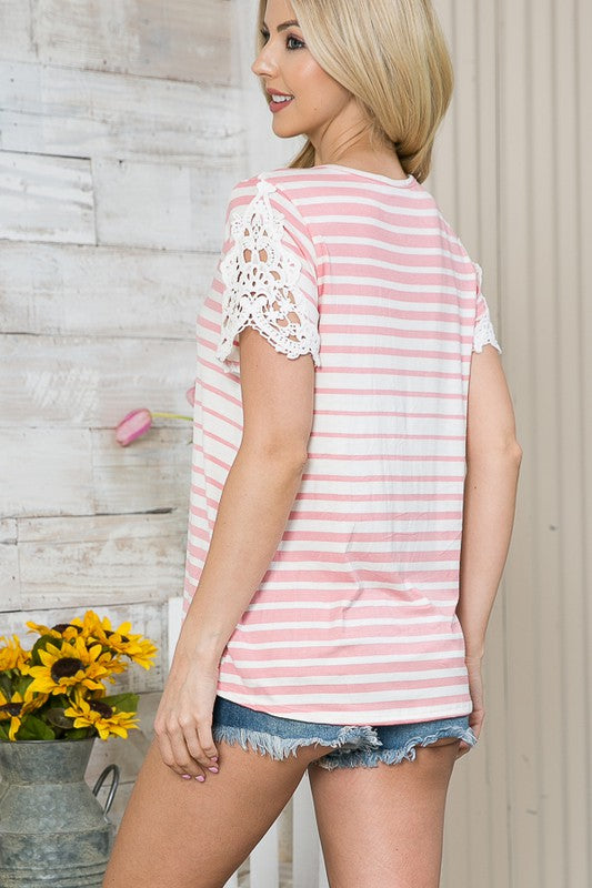 Clunny Patch Sleeve Top-Charmful Clothing Boutique