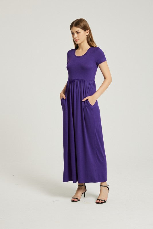 Women's Summer Casual Maxi Dress With Pocket-Charmful Clothing Boutique