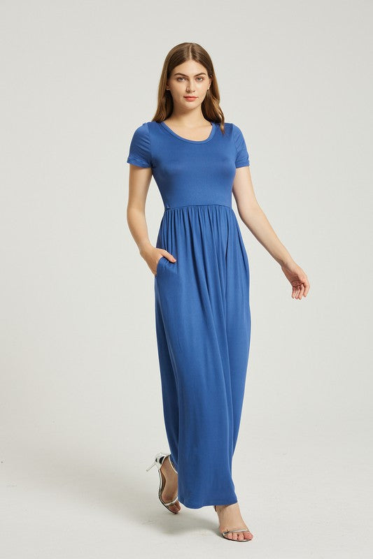 Women's Summer Casual Maxi Dress With Pocket-Charmful Clothing Boutique