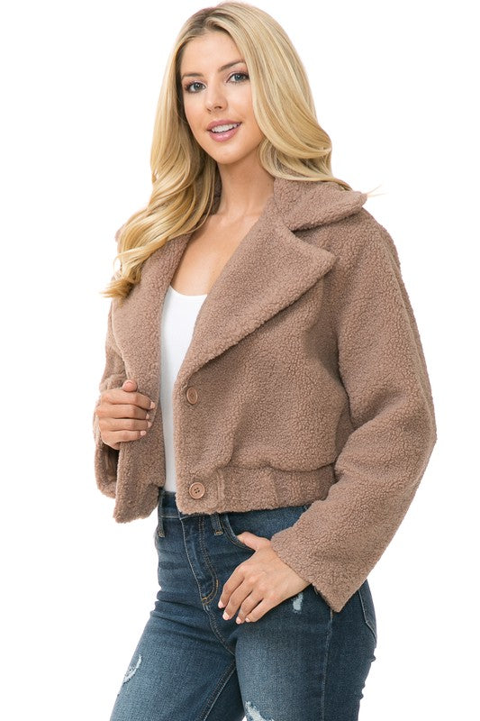 Women's Faux Fur Jacket-Charmful Clothing Boutique