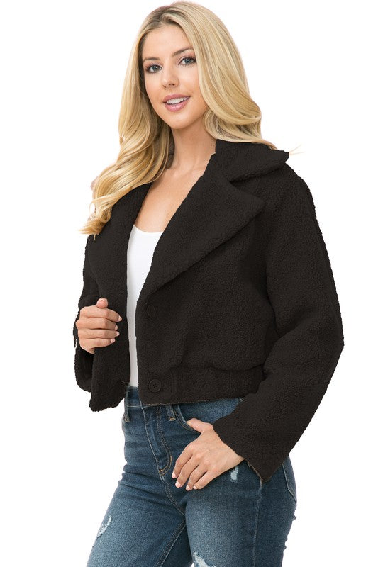 Women's Faux Fur Jacket-Charmful Clothing Boutique