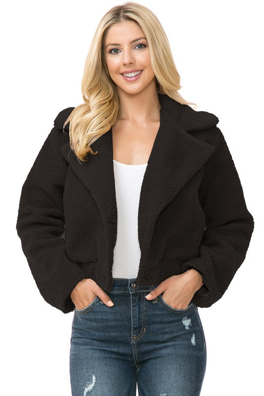 Women's Faux Fur Jacket-Charmful Clothing Boutique