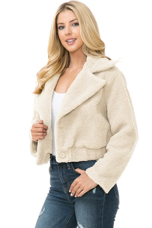 Women's Faux Fur Jacket-Charmful Clothing Boutique