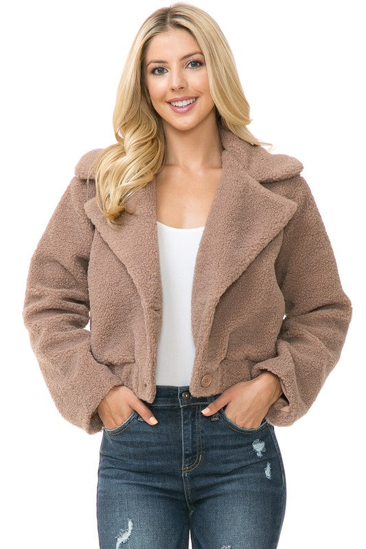 Women's Faux Fur Jacket-Charmful Clothing Boutique