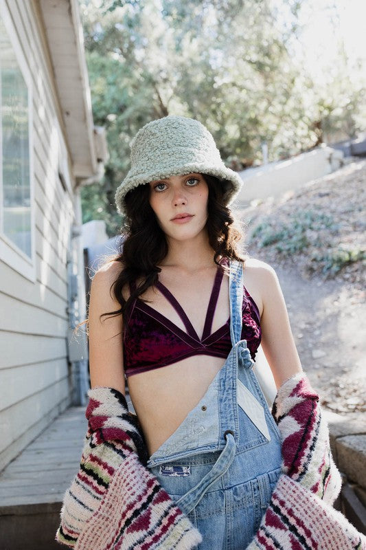 Crushed Velvet Bralette-Charmful Clothing Boutique