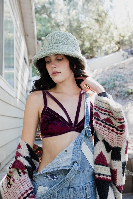 Crushed Velvet Bralette-Charmful Clothing Boutique