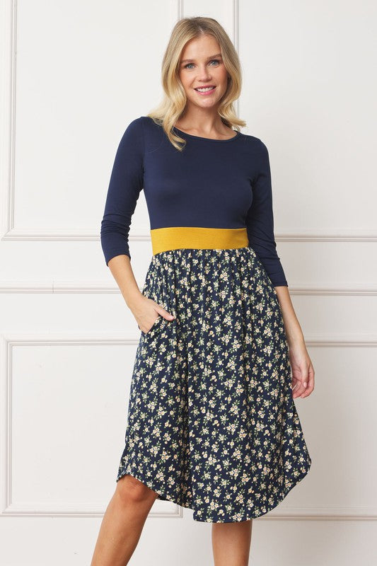 Curved Hem Band Midi Dress-Charmful Clothing Boutique