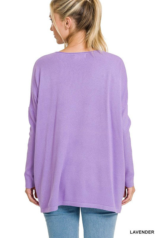 Oversized Front Pocket Sweater-Charmful Clothing Boutique