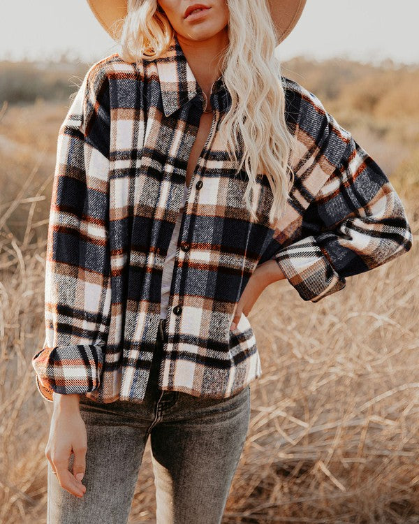 Women's Plaid Shacket-Charmful Clothing Boutique