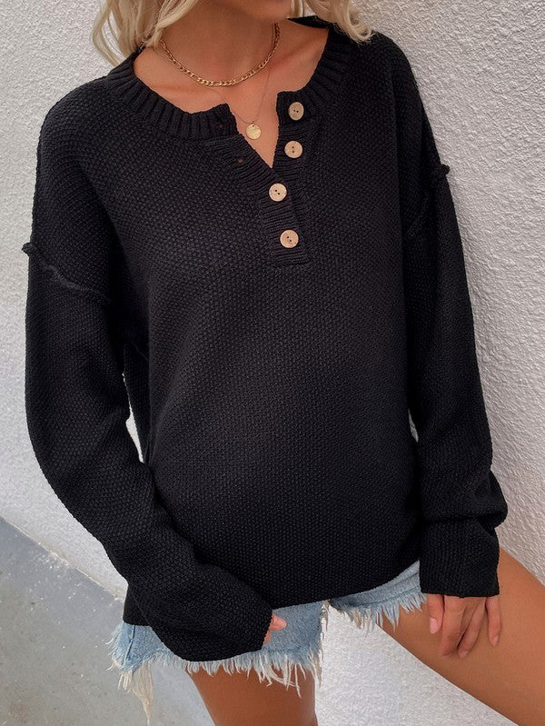 Women Long Sleeve Loose Fit Sweater-Charmful Clothing Boutique