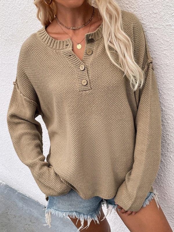 Women Long Sleeve Loose Fit Sweater-Charmful Clothing Boutique