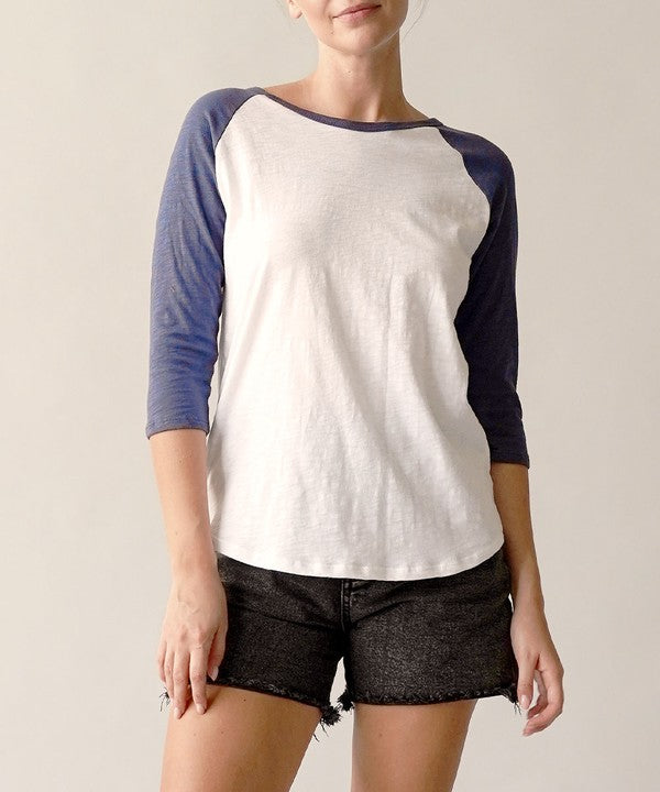 COTTON  VINTAGE RAGLAN T-Charmful Clothing Boutique