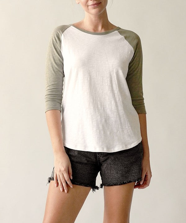 COTTON  VINTAGE RAGLAN T-Charmful Clothing Boutique