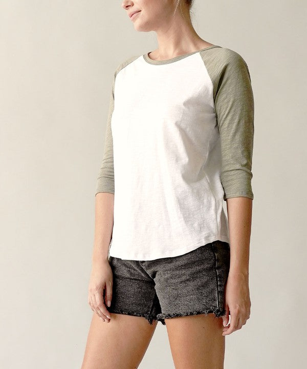 COTTON  VINTAGE RAGLAN T-Charmful Clothing Boutique