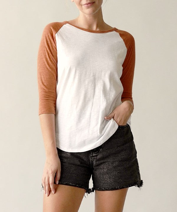 COTTON  VINTAGE RAGLAN T-Charmful Clothing Boutique