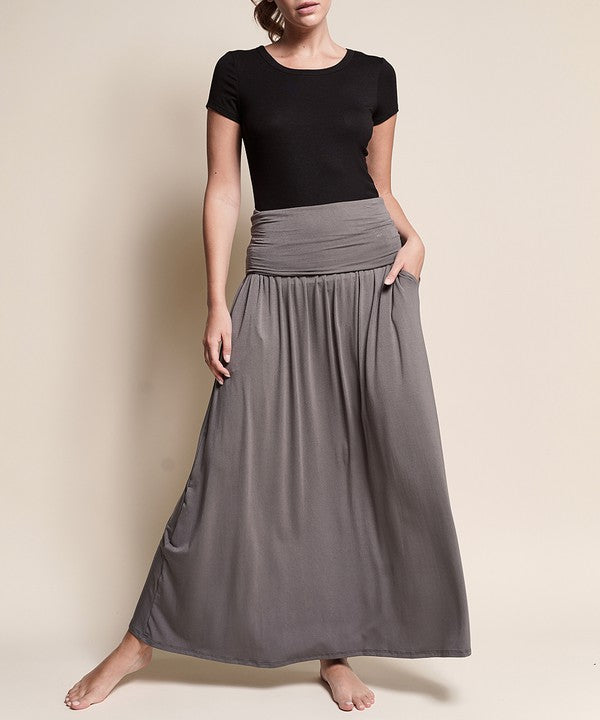 BAMBOO YOGA MAXI SKIRT-Charmful Clothing Boutique