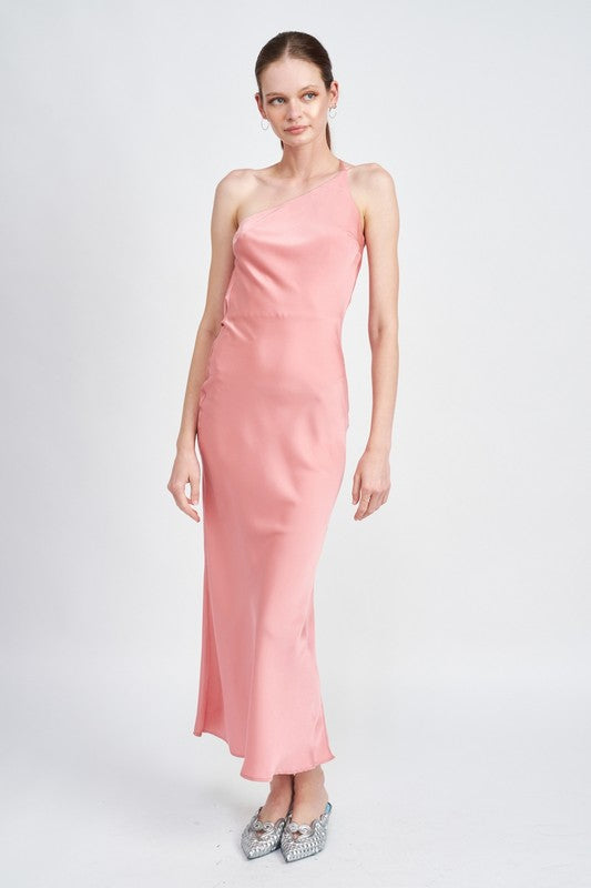 SATIN MAXI BIAS DRESS-Charmful Clothing Boutique