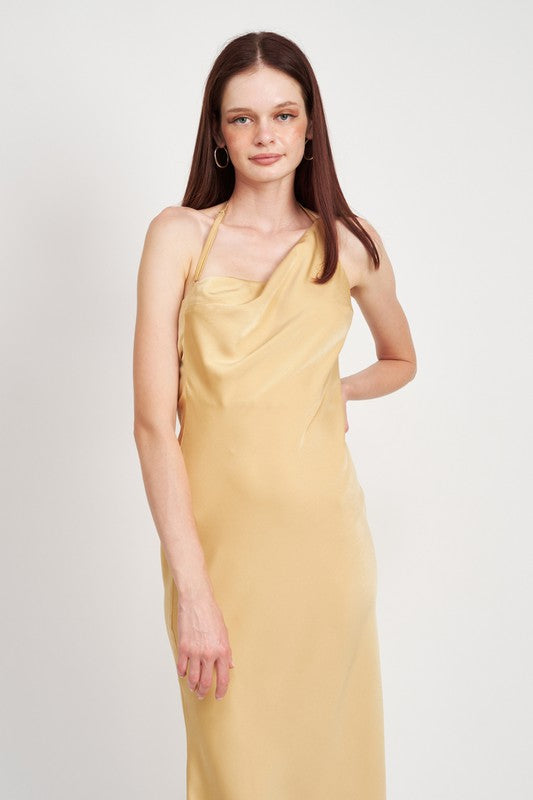 SATIN MAXI BIAS DRESS-Charmful Clothing Boutique