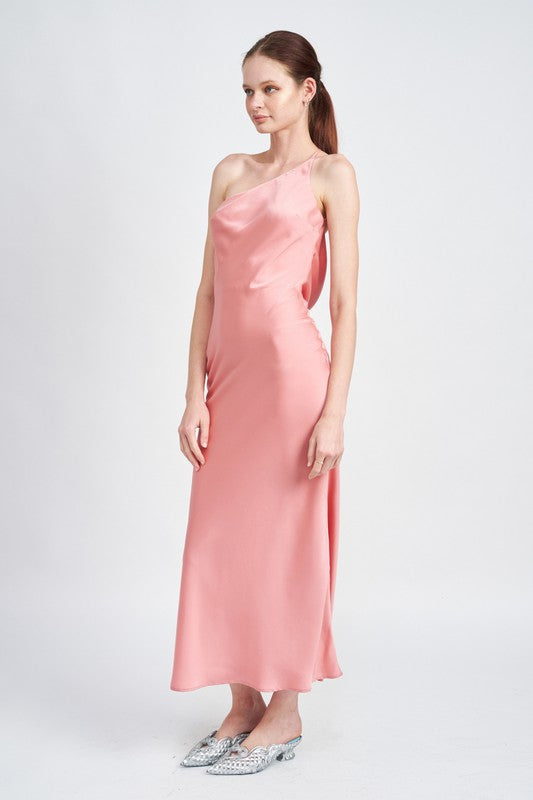 SATIN MAXI BIAS DRESS-Charmful Clothing Boutique