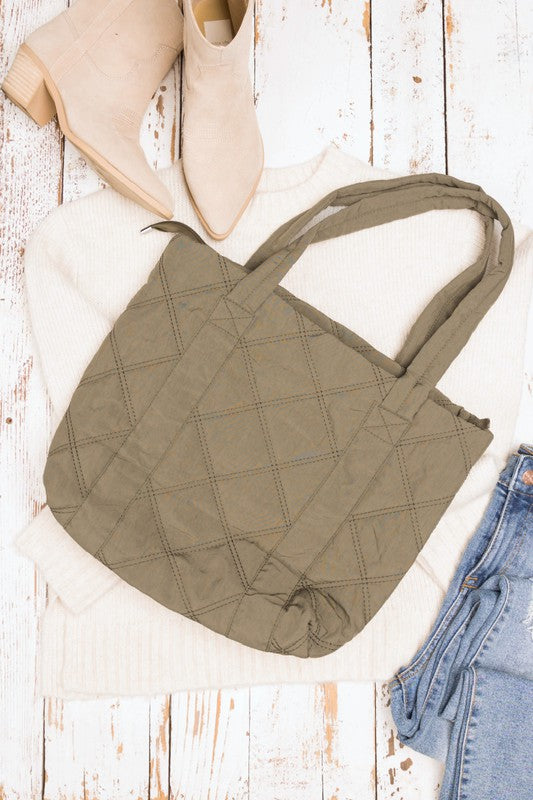 Quilted Tote-Charmful Clothing Boutique