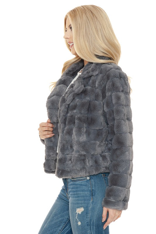 Women Faux Fur Jacket-Charmful Clothing Boutique