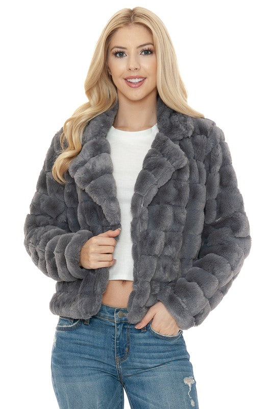 Women Faux Fur Jacket-Charmful Clothing Boutique