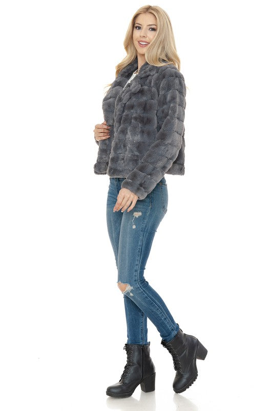 Women Faux Fur Jacket-Charmful Clothing Boutique