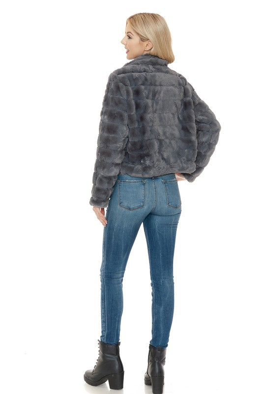 Women Faux Fur Jacket-Charmful Clothing Boutique