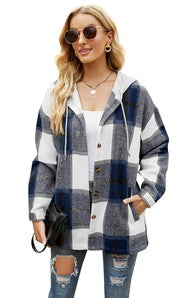 Women's Long Sleeve Shacket With Hooded-Charmful Clothing Boutique