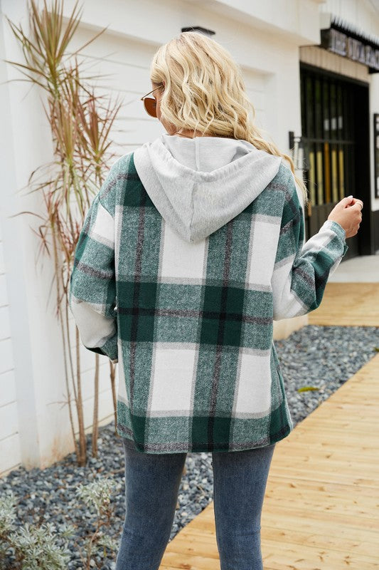 Women's Long Sleeve Shacket With Hooded-Charmful Clothing Boutique