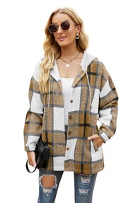 Women's Long Sleeve Shacket With Hooded-Charmful Clothing Boutique