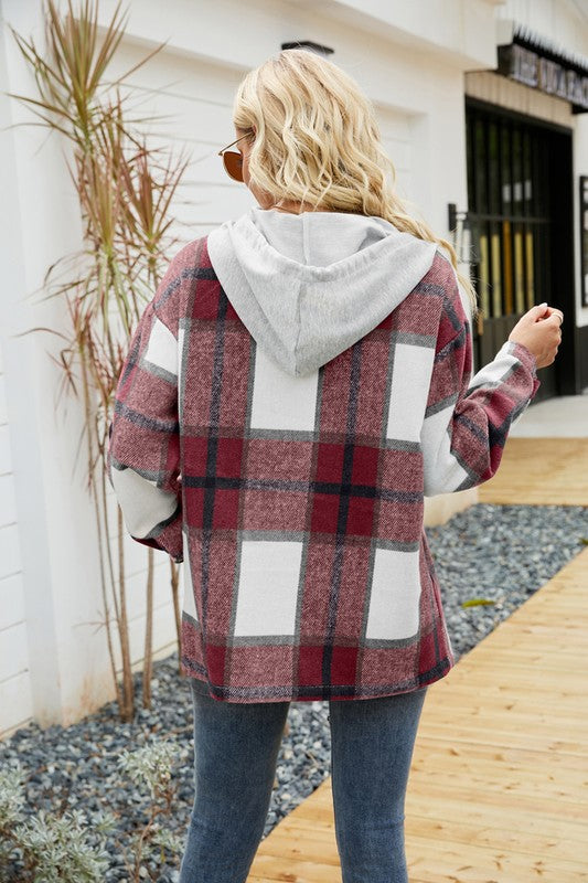 Women's Long Sleeve Shacket With Hooded-Charmful Clothing Boutique