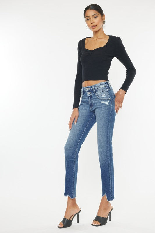 Kan Can High Rise Slim Straight-Charmful Clothing Boutique