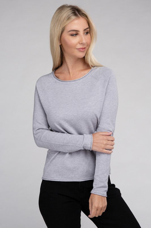 Viscose Round Neck Basic Sweater-Charmful Clothing Boutique