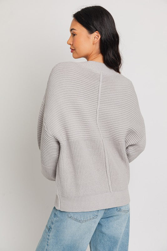 Ribbed Knitted Sweater-Charmful Clothing Boutique