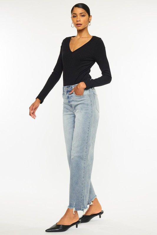 Kan Can High Rise Slim Wide Leg-Charmful Clothing Boutique