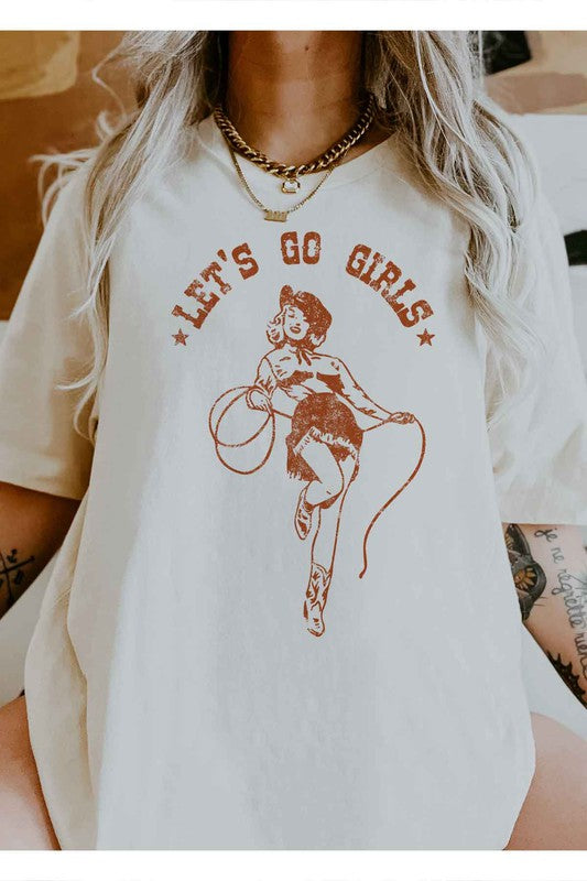 LETS GO GIRLS OVERSIZED GRAPHIC TEE / T-SHIRT-Charmful Clothing Boutique