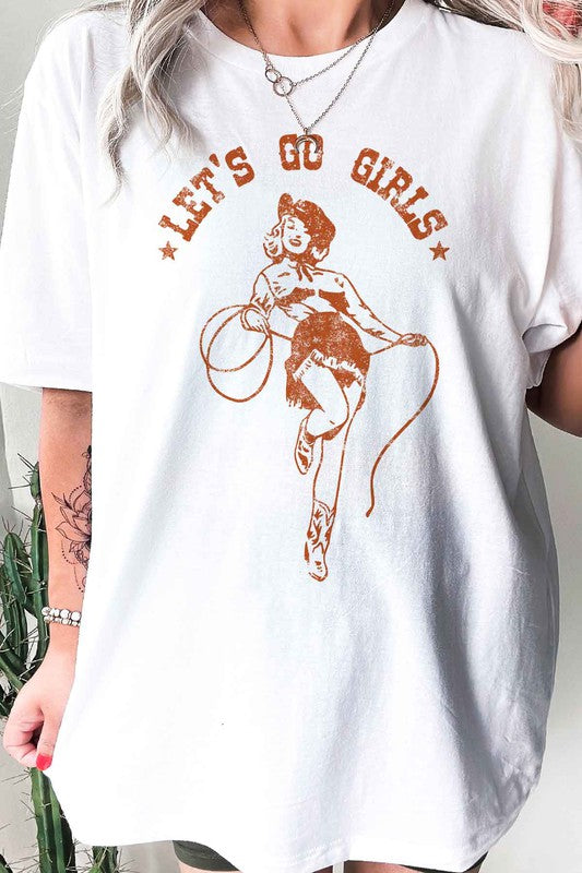 LETS GO GIRLS OVERSIZED GRAPHIC TEE / T-SHIRT-Charmful Clothing Boutique