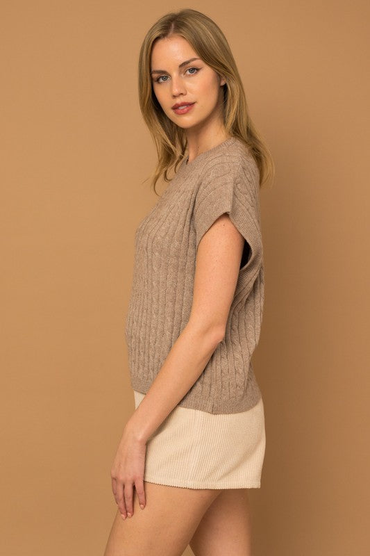 Cable Knit Vest-Charmful Clothing Boutique