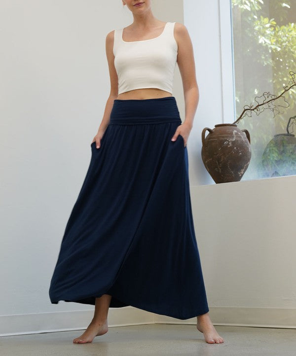 BAMBOO YOGA MAXI SKIRT-Charmful Clothing Boutique