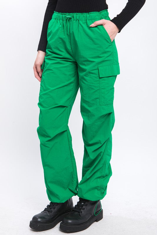 Loose Fit Parachute Cargo Pants-Charmful Clothing Boutique