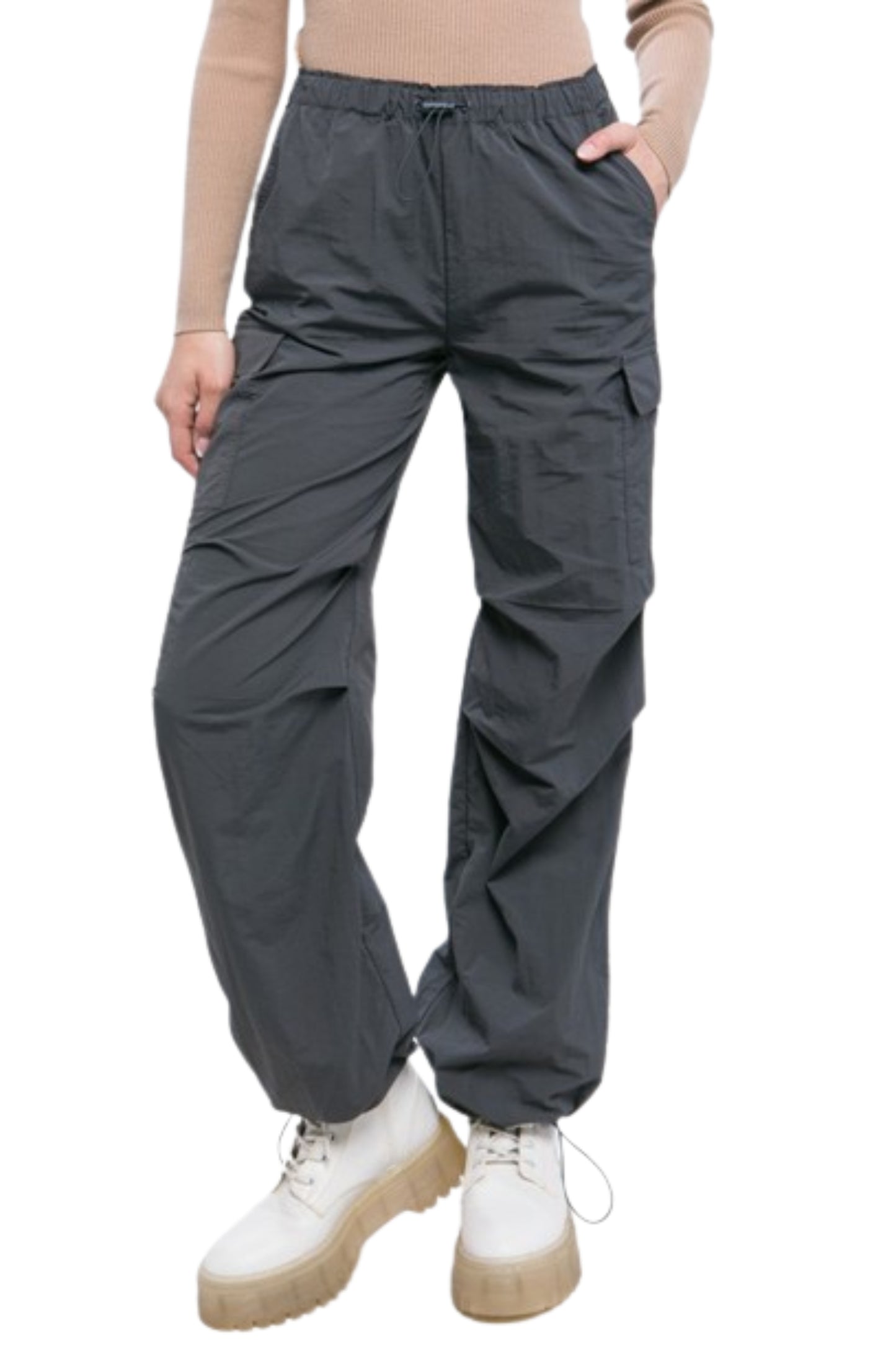 Loose Fit Parachute Cargo Pants-Charmful Clothing Boutique