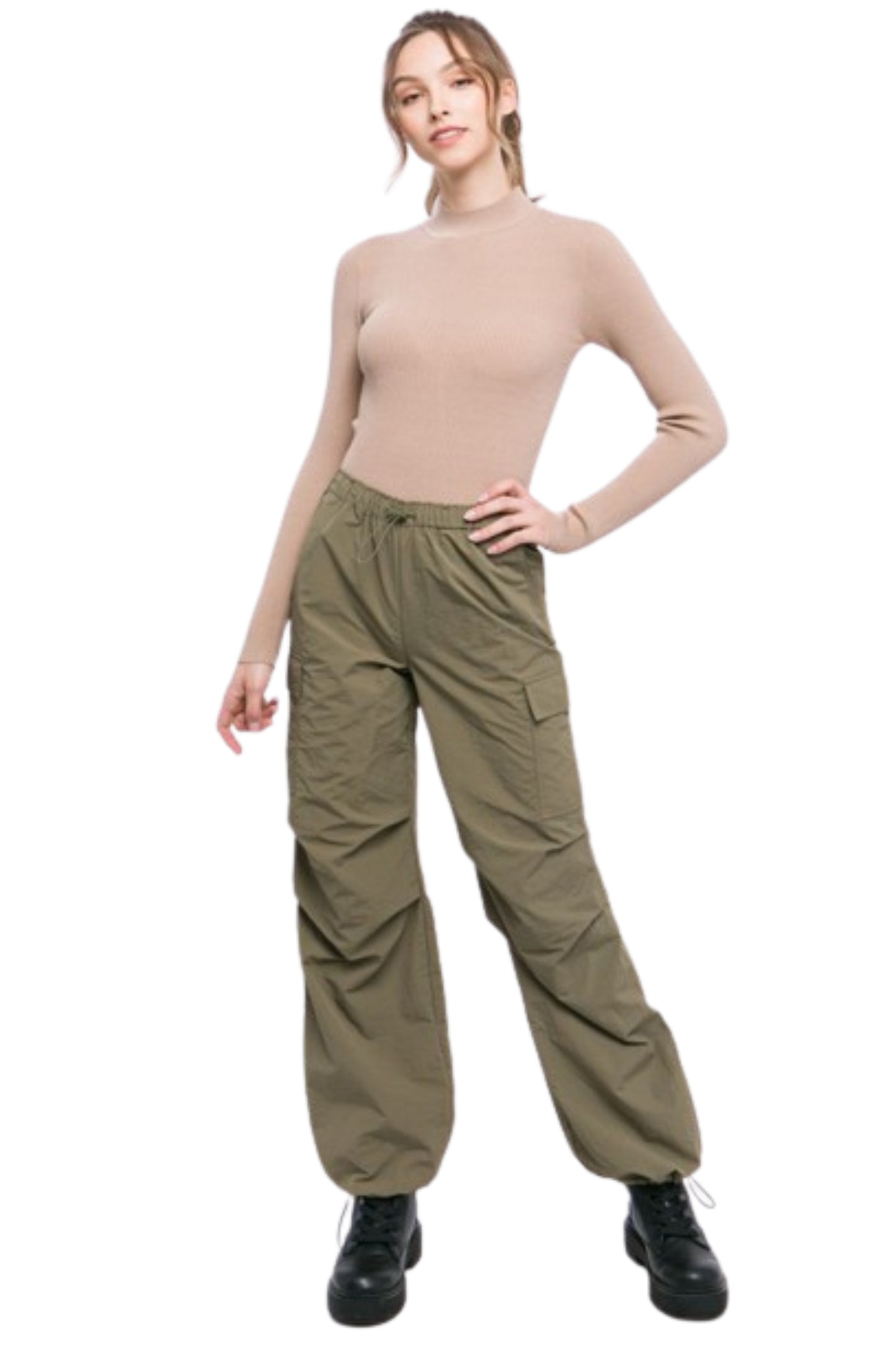 Loose Fit Parachute Cargo Pants-Charmful Clothing Boutique