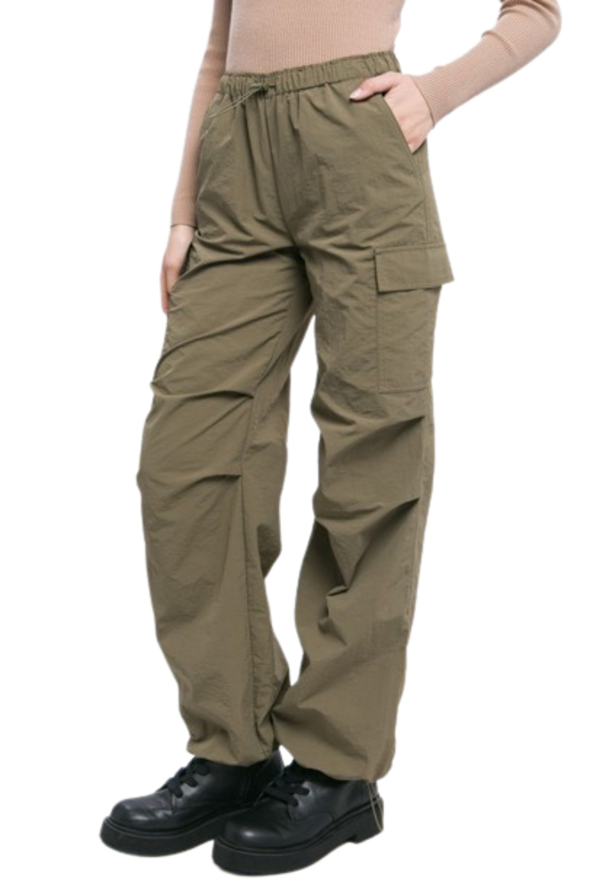 Loose Fit Parachute Cargo Pants-Charmful Clothing Boutique