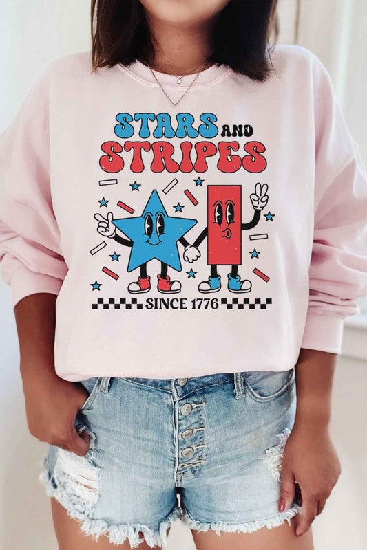 STARS AND STRIPES USA GRAPHIC SWEATSHIRT-Charmful Clothing Boutique