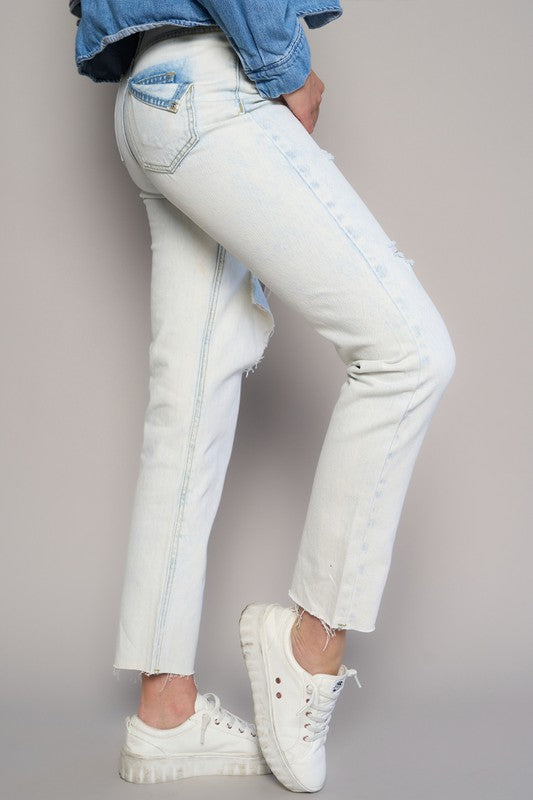 High Waist Ripped Jeans-Charmful Clothing Boutique